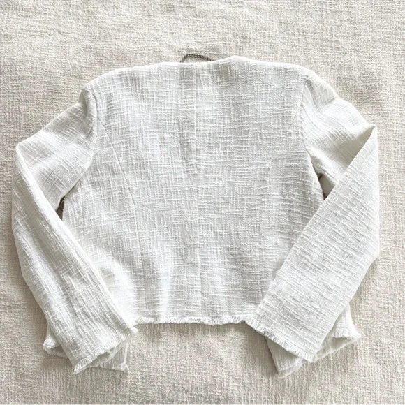 NWT Ecru Size Small White Textured Blazer - Picture 4 of 4